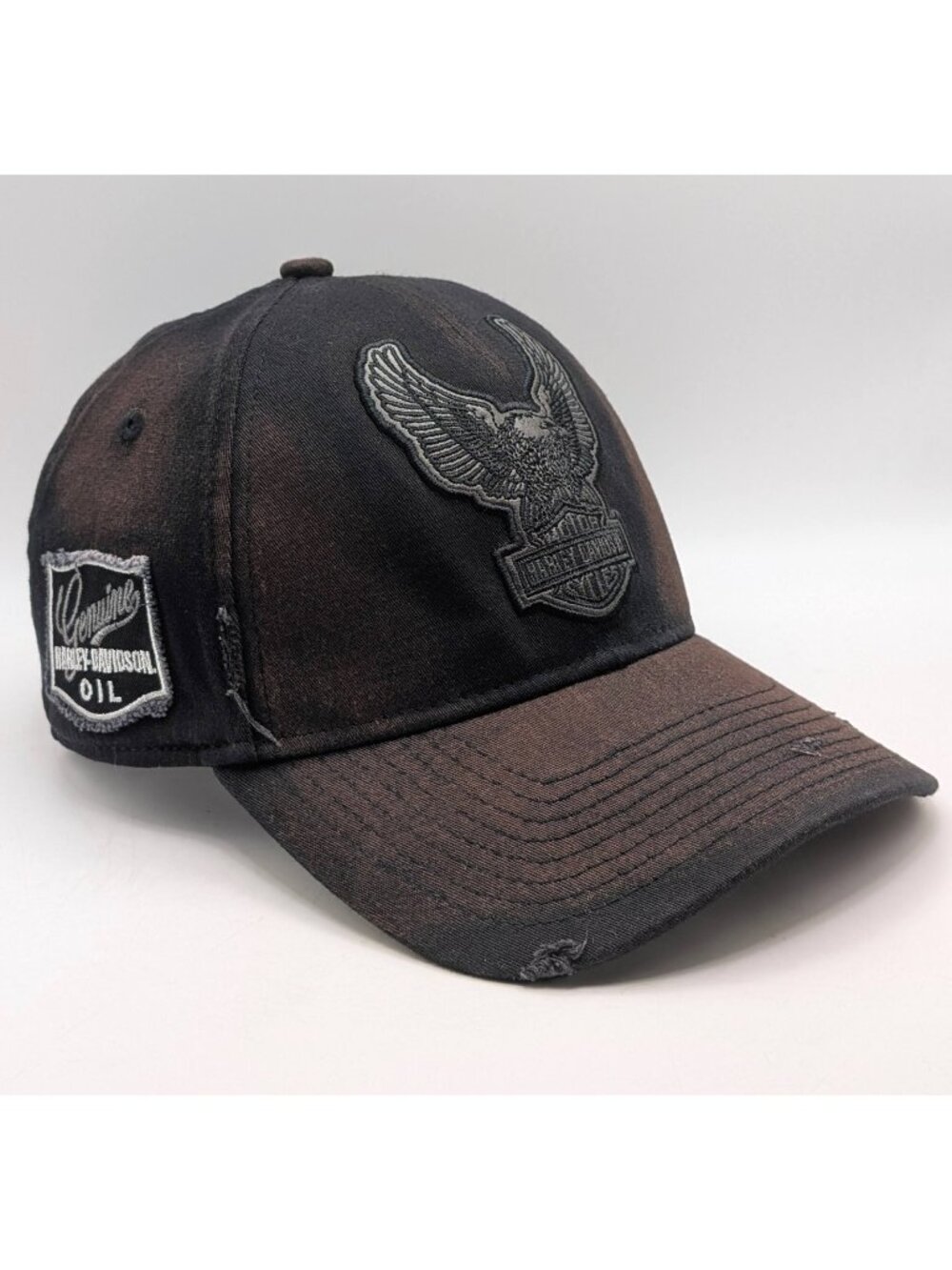 Harley-Davidson Hat Cap Fitted Adult Small Twill Eagle New Era Oil Motorcycle